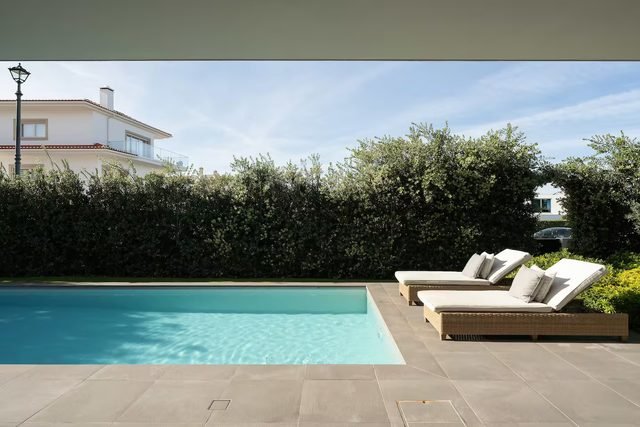 Private pool and sun loungers