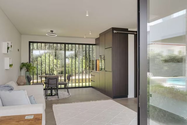 Living, dining and kitchen